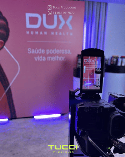 Câmera de captação de vídeo para conteúdo em evento corporativo